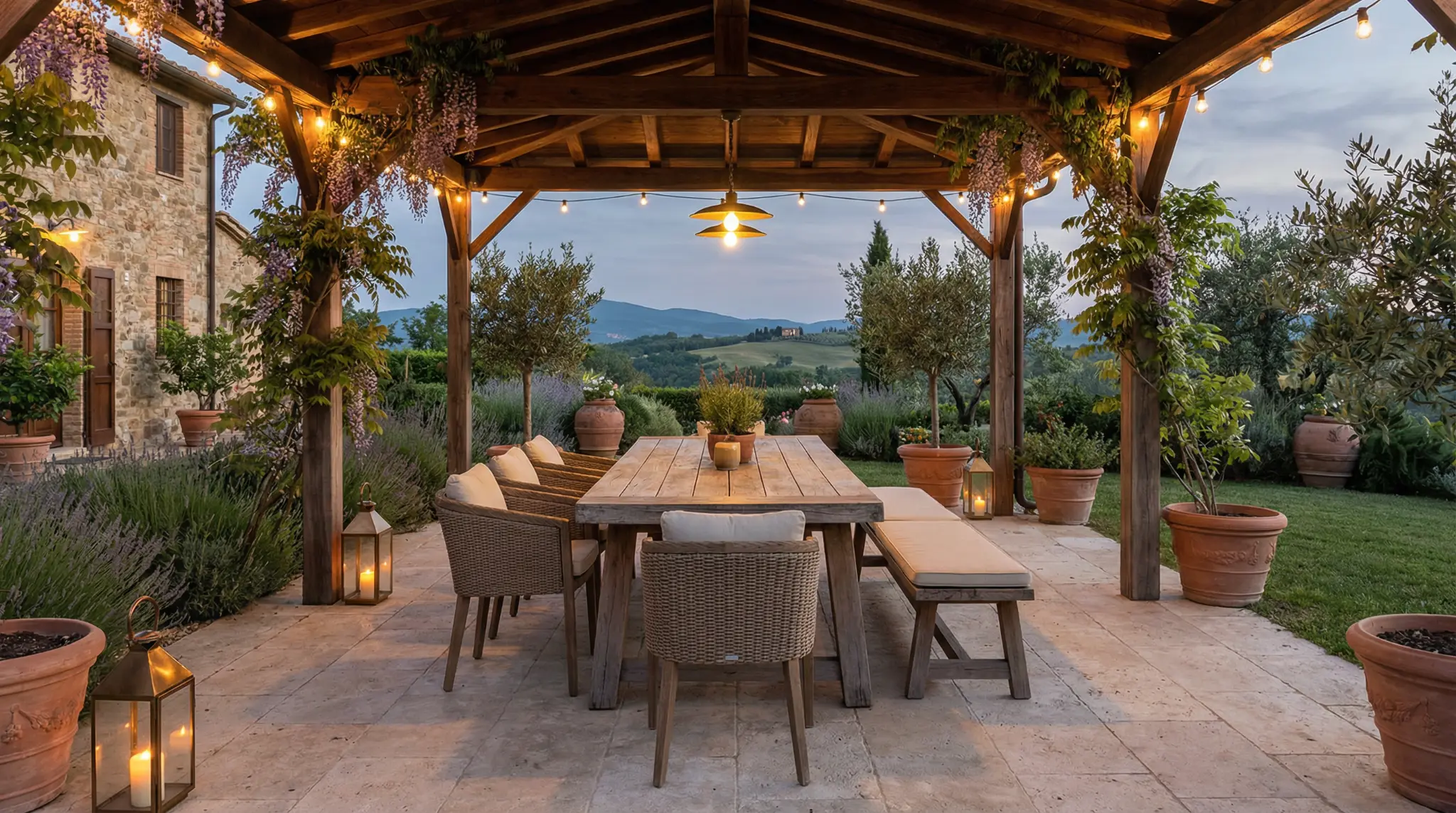 Gazebo in legno nel giardino