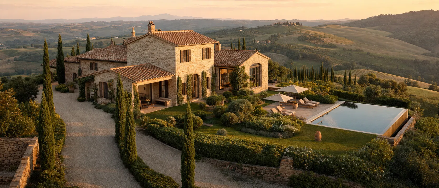 Casale in pietra con piscina e giardino